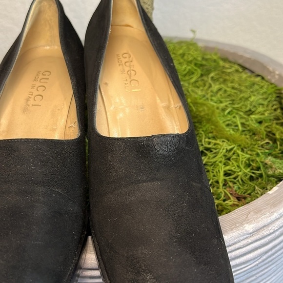 Gucci Square Toe Suede Leather Pumps - Picture 6 of 7